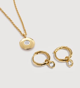 April Birthstone Huggies & Necklace Set - Monica Vinader