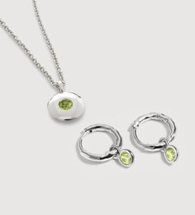 August Birthstone Huggies & Necklace Set - Monica Vinader