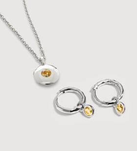 November Birthstone Huggies & Necklace Set - Monica Vinader