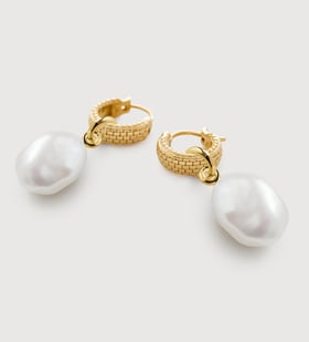 Heirloom Baroque Pearl Huggie Earrings - Monica Vinader
