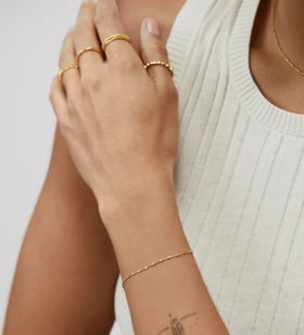 Paperclip & Barrel Station Chain Bracelet Set - Monica Vinader
