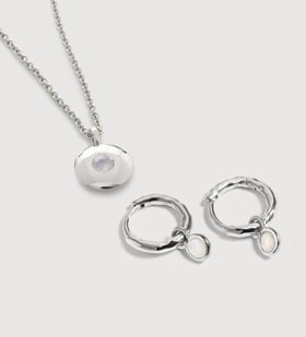 June Birthstone Huggies & Necklace Set - Monica Vinader
