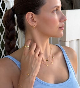 Feburary Birthstone Huggies & Necklace Set - Monica Vinader