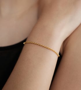 Alternate view of Gold Vermeil Corda Chain Friendship Bracelet - Monica Vinader