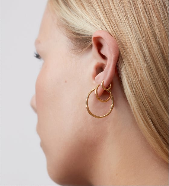 Siren Muse Mini Huggie Earrings in 18k Gold Vermeil on Sterling