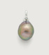 Sterling Silver Nura Grey Baroque Pearl Pendant Charm - Pearl - Monica Vinader