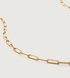 Gold Vermeil Alta Textured Chain Necklace Adjustable 76cm/30" - Monica Vinader
