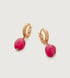 Gold Vermeil Rio Gemstone Huggie Earrings - Pink Quartz - Monica Vinader