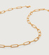 Gold Vermeil Alta Textured Medium Chain Necklace Adjustable 56cm/ 22" - Monica Vinader