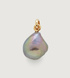Gold Vermeil Nura Grey Baroque Pearl Pendant Charm - Pearl - Monica Vinader