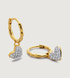 Gold Vermeil Lab Grown Diamond Heart Drop Huggie Earrings - Lab Grown Diamond - Monica Vinader