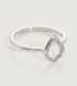 Sterling Silver Riva Mini Kite Stacking Ring - Diamond - Monica Vinader