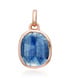 Rose Gold Vermeil Siren Medium Bezel Pendant Charm - Kyanite - Monica Vinader