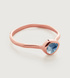 Rose Gold Vermeil Siren Small Stacking Ring - Kyanite - Monica Vinader