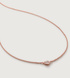 Rose Gold Vermeil Siren Mini Nugget Necklace Adjustable 46cm/18" - Rose Quartz - Monica Vinader