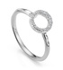 Sterling Silver Riva Mini Circle Stacking Ring - Diamond - Monica Vinader
