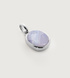 Sterling Silver Siren Medium Bezel Pendant Charm - Blue Lace Agate - Monica Vinader