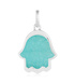 Sterling Silver Atlantis Hamsa Pendant Charm - Amazonite - Monica Vinader