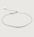 Sterling Silver Skinny Short Bar Bracelet - Diamond - Monica Vinader