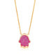 Gold Vermeil Atlantis Hamsa Necklace - Pink Quartz - Monica Vinader