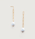 Gold Vermeil Baroque Pearl Chain Earrings - Pearl - Monica Vinader