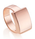 Rose Gold Vermeil Linear Large Plain Ring - Monica Vinader