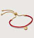 Gold Vermeil Linear Disc Friendship Bracelet - Coral - Monica Vinader