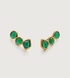 Gold Vermeil Siren Climber Earrings - Green Onyx - Monica Vinader