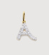 Gold Lab Grown Diamond Initial A Pendant Charm - Lab Grown Diamond - Monica Vinader