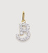 Gold Lab Grown Diamond Initial B Pendant Charm - Lab Grown Diamond - Monica Vinader