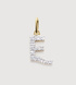 Gold Lab Grown Diamond Initial E Pendant Charm - Lab Grown Diamond - Monica Vinader
