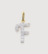 Gold Lab Grown Diamond Initial F Pendant Charm - Lab Grown Diamond - Monica Vinader