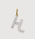 Gold Lab Grown Diamond Initial H Pendant Charm - Lab Grown Diamond - Monica Vinader