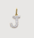 Gold Lab Grown Diamond Initial J Pendant Charm - Lab Grown Diamond - Monica Vinader