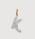 Gold Lab Grown Diamond Initial K Pendant Charm - Lab Grown Diamond - Monica Vinader