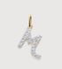 Gold Lab Grown Diamond Initial M Pendant Charm - Lab Grown Diamond - Monica Vinader