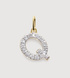 Gold Lab Grown Diamond Initial Q Pendant Charm - Lab Grown Diamond - Monica Vinader