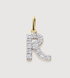 Gold Lab Grown Diamond Initial R Pendant Charm - Lab Grown Diamond - Monica Vinader