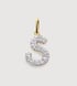Gold Lab Grown Diamond Initial S Pendant Charm - Lab Grown Diamond - Monica Vinader