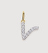Gold Lab Grown Diamond Initial V Pendant Charm - Lab Grown Diamond - Monica Vinader