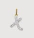 Gold Lab Grown Diamond Initial X Pendant Charm - Lab Grown Diamond - Monica Vinader