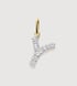 Gold Lab Grown Diamond Initial Y Pendant Charm - Lab Grown Diamond - Monica Vinader