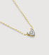 Gold Lab Grown Diamond Mini Heart Necklace Adjustable 41-46cm/16-18' - Lab Grown Diamond - Monica Vinader