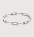 Sterling Silver Lab Grown Diamond Signature Link Skinny Bangle - Lab Grown Diamond - Monica Vinader