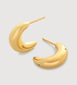 Gold Vermeil Crescent Moon Medium Hoop Earrings - Monica Vinader