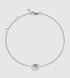 Sterling Silver March Birthstone Chain Bracelet - Aquamarine - Monica Vinader