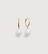 Gold Small Baroque Pearl Huggie Earrings - Pearl - Monica Vinader