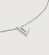 Sterling Silver Initial V Necklace Adjustable 41-46cm/16-18' - Monica Vinader