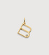 Gold Vermeil Solitaire Diamond Initial B Pendant - Lab Grown Diamond - Monica Vinader