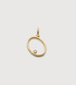 Gold Vermeil Solitaire Diamond Initial O Pendant - Lab Grown Diamond - Monica Vinader
